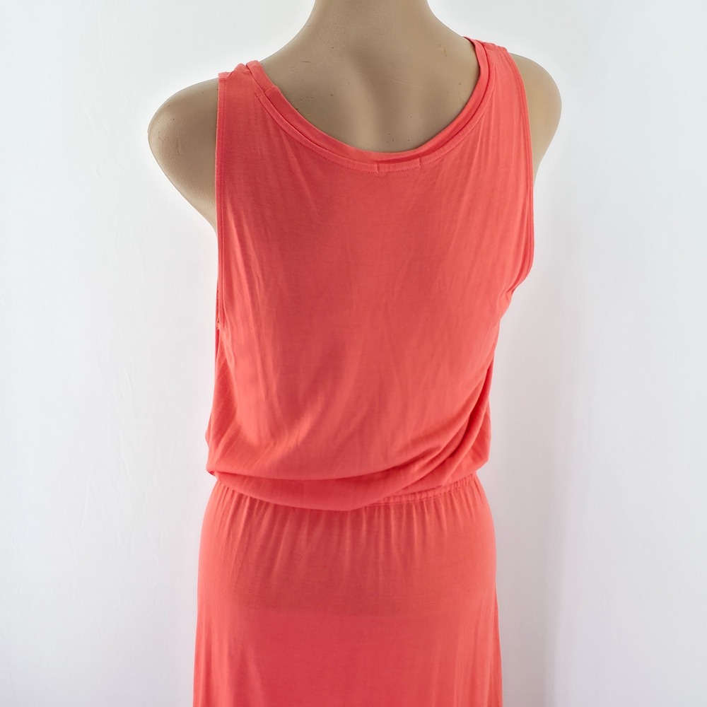 Gap Hi-Lo Short Dress Womens Large Fresh‎ Coral Sleeveless Drawstring Rayon 6070 - Picture 14 of 15
